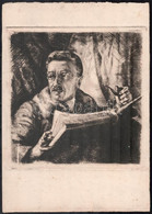 Udvary Pál (1900-1987): Kopits János (1872-1944) Festő, Szobrászművész Portréja. Rézkarc, Papír, Jelzés Nélkül. Lap Aljá - Other & Unclassified