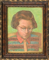 Ujváry Lajos (1925-2006): Női Portré. Olaj, Vászon, Jelzett, üvegezett Fa Keretben, 24×19,5 Cm - Other & Unclassified