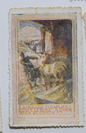 Cinderella, Vignette, Poster Stamps Ww1 - Il Barbaro Ti Rapisce  I Beni E Le Robe - 52x32mm - Propagande De Guerre