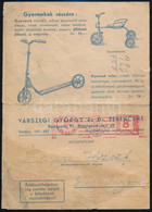1948 Várszegi György és Dr. Ferenczné, Bp., Nagymező U., Illusztrált Kerékpár Alkatrész és Gumi, Gyermek Roller és Trici - Werbung