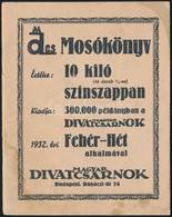 1932 Mosókönyv Sok Reklámmal 32 P 14cm - Werbung