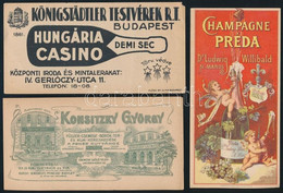 3 Db Számolócédula: Konsitzky György Szolnok, Fűszer-, Csemege-, Borok-, Tea- és Rum-kereskedése; Königstädtler Testvére - Werbung