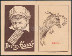 1926 Dreher Kinyitható Kártyanaptár - Werbung