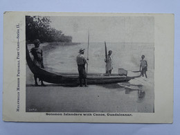 CPA Océanie Salomon - Melanesian Mission Pictorial Post Card - Solomon Islanders With Canoe, Guadalcanar - Salomon