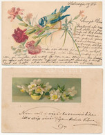 * 14 Db RÉGI Hosszúcímzéses Motívum Képeslap: Virág Litho / 14 Pre-1906 Motive Postcards: Flower Litho - Ohne Zuordnung