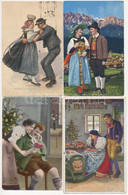 **, * 12 Db RÉGI Motívum Képeslap: Folklór, Párok / 12 Pre-1945 Motive Postcards: Folklore, Couples - Ohne Zuordnung