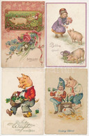 **, * 19 Db RÉGI Motívum Képeslap: újévi üdvözlő (4 Malacossal) / 19 Pre-1945 Motive Postcards: New Year Greeting (4 Pig - Ohne Zuordnung