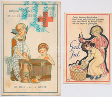 * 2 Db RÉGI Motívum Képeslap: üdvözlő és Reklám / 2 Pre-1945 Motive Postcards: Greeting And Advertisement - Ohne Zuordnung