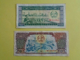 Lot De 2 Billets Usagés Du LAOS. - Laos