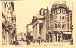 ** T4 Charleroi, Rue De Marcinelle Et Eglise De La Ville Basse / Street View, Church, Café (cut) - Ohne Zuordnung