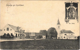 T2/T3 1917 Dravlje (Ljubljana, Laibach); Sv. Rok / Street, Church, Altar. Franc Kunc Fotograf (EK) - Unclassified