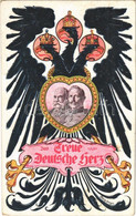 ** T2/T3 Das Treue Deutsche Herz. Viribus Unitis / Franz Joseph And Wilhelm II. Art Nouveau S: Georg Berger (fl) - Unclassified