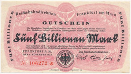 Németország / Weimari Köztársaság / Frankfurti Vasúti Igazgatóság 1923. 5.000.000.000.000M T:II Germany / Weimar Republi - Unclassified