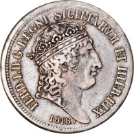 Monnaie, États Italiens, NAPLES, Ferdinando I, 120 Grana, 1818, TTB, Argent - Nápoles & Sicile