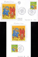 " BD : BONNE FETE DE OLIVIE " Sur Carte Maximum Et Envel. 1er Jour Sur Soie De 1993. N°YT 2837 Parf état CM FDC - Bandes Dessinées