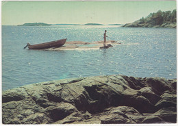 Lake, Fishing, Motorboat, Boy, Rocks - (Finland/Suomi) - Kimito Kemio 1976 - Finland