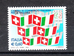 Italia   -   2009. Bandiere Italia E Svizzera Per Loro Commercio . Flags Italy And Switzerland For Their Commerce .MNH - Timbres