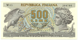 500 LIRE BIGLIETTO DI STATO ARETUSA SERIE SOSTITUTIVA W05 23/02/1970 FDS-/FDS - Other & Unclassified