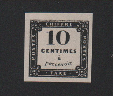 Faux Timbre Taxe N° 1, 10 C Gomme Sans Charnière - 1859-1959 Neufs