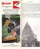 B2264 - Brochure AVIAZIONE - GARUDA LINES - VIAGGIO AEREO SPECIALE ISOLE D'ORIENTE Ed.1972/BALI/BEDHULU/TEMPIO INDU' - Materiale Promozionale