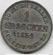 30 EINEN THALER SCHEIDEMÜNZE 1 GROSCHEN 1859 - Taler En Doppeltaler