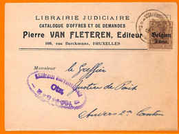 99014 - German BELGIUM - POSTAL HISTORY -  ADVERTISING COVER - OC38/54 Belgian Occupation In Germany