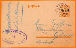 99021 - German BELGIUM - POSTAL HISTORY -  POSTAL STATIONERY CARD From LAKEN - OC26/37 Territori Tappe