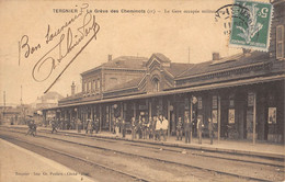 CPA 02 TERGNIER GREVE DES CHEMINOTS LA GARE OCCUPEE MILITAIREMENT - Altri & Non Classificati