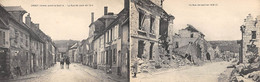 CPA 02 CROUY AVANT ET APRES LA GUERRE RUE DE LAON (cpa Double - Other & Unclassified