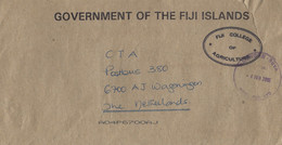 Fiji 2003 Suva Unfranked Official University Postage Paid Cover - Fidji (1970-...)