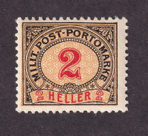 Bosnia And Herzegovina - Porto Stamp 2 Hellera, Mixed Perforation 12 ½ : 13, MH - Bosnien-Herzegowina