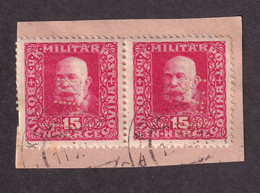 Bosnia And Herzegovina - Fragment With Stamps 15 Hellera In Pair With Perforation P.L.B. (Privilegirte Landes Bank) - Bosnia And Herzegovina