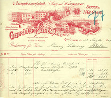 Neuss Neuß 1902 A4 Deko Rechnung " Gebr. Heinemann Strumpfwaarenfabrik Kurz- U. Weißwaaren " Dokument - Textile & Clothing