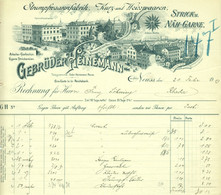Neuss Neuß 1903 A4 Deko Rechnung " Gebr. Heinemann Strumpfwaarenfabrik Kurz- U. Weißwaaren " Dokument - Vestiario & Tessile