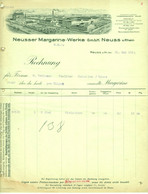 Neuss Neuß 1913 A4 Deko Rechnung " Neußer Margarinewerke " Dokument - Lebensmittel