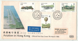 Grande-Bretagne // Ex-colonies Et Protectorat // Hong Kong  // Lettre FDC Aviation Du 7.03.1984 - Brieven En Documenten