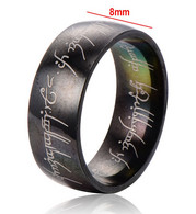 USA Ring 'Lord Of The Rings' Stainless Steel Black Titanium Coating - Diameter 19mm - NEW - Ring