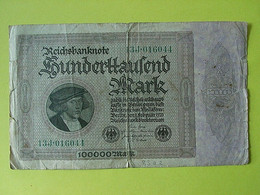 Billet Usagé De 100000 Marks Allemagne. - 100.000 Mark