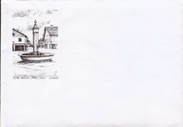 HAUTEVILLE-LOMPNES   ( AIN )   2 ENVELOPPES : FONTAINE & CHAPELLE DE MAZIERES ( DESSIN DE YVES DUCOURTIOUX ) - Sin Clasificación