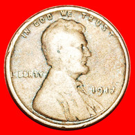 • WHEAT PENNY (1909-1958): USA ★ 1 CENT 1917! LINCOLN (1809-1865)! LOW START ★ NO RESERVE! - 1909-1958: Lincoln, Wheat Ears Reverse