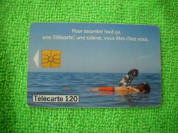 7118 Télécarte Collection CABINE Téléphone Baigneur Mer Chien Avec Chapeau 120u  ( Recto Verso)  Carte Téléphonique - Sport