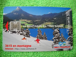 7119 Télécarte Collection 3615 En Montagne Ski Neige SKI FRANCE  50u  ( Recto Verso)  Carte Téléphonique - Mountains