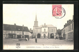 CPA Cerisiers, La Place Et La Mairie - Cerisiers