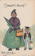 G.E. Shepheard Artist Image Charlie's Aunt, Boy Dressed For School With Old Woman C1900s Vintage Postcard - Shepheard
