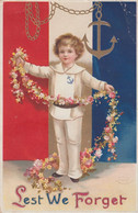 Clapsaddle Artist Image, 'Lest We Forget' Remembrance Day, C1910s Vintage Series #2935 Postcard - Clapsaddle