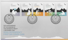 Ross Dependency SG 120-24  2009 50th Anniversart If The Antarctic Treaty, First Day Cover - FDC