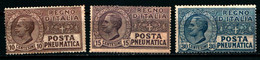 40174) ITALIA-Pneumatica Tipo Leoni - POSTA PNEUMATICA - 1913/1923 SERIE COMPLETA- MLH* - Rohrpost