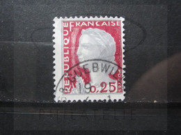 VEND BEAU TIMBRE DE FRANCE N° 1263 , OBLITERATION " GUEBWILLER " !!! - 1960 Marianne Of Decaris