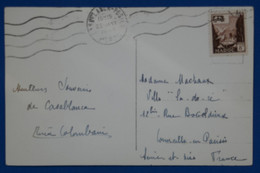 T26   MAROC BELLE CARTE 1950 CASABLANCA POUR  LA FRANCE + AFFRANCHISSEMENT BLEU INTERESSANT - Other & Unclassified