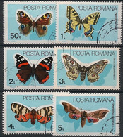 ROUMANIE Papillons, Butterflies, Mariposas. Yvert N°3587/92 Used, Oblitéré - Vlinders